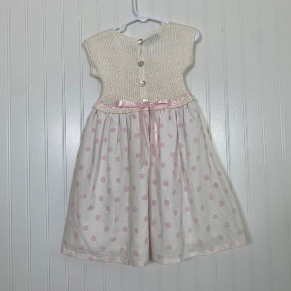 VTG Luba Robert Baby Girls Dress Size 24 mos Easter Party Church Pink Dots - Picture 4 of 9